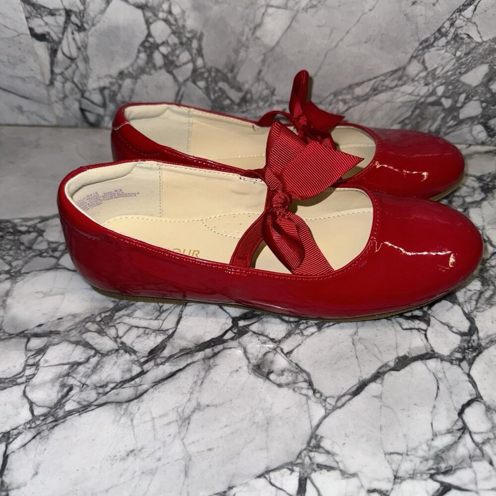 Lamour Size 3 Youth Red Now Ballet Flats